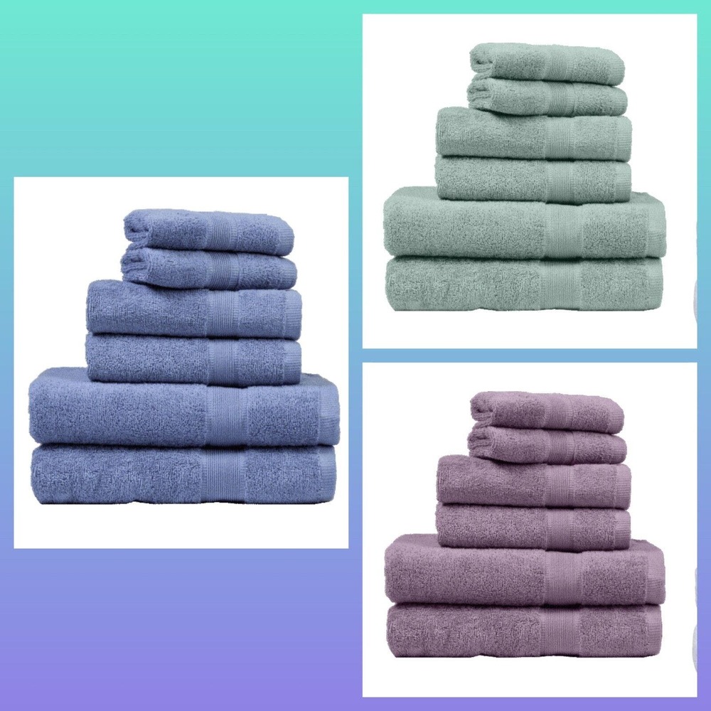 100% RINGSPUN COTTON TOWEL SET HEIDI & OAK 6-PIECE